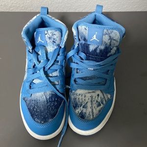 Kids Jordan 1’s denim and leather